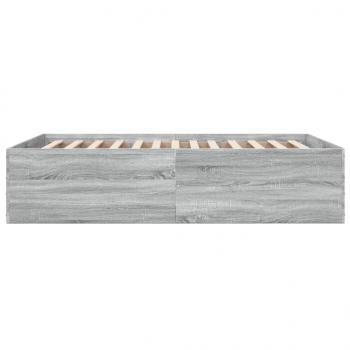 Bettgestell Grau Sonoma 135x190 cm Holzwerkstoff