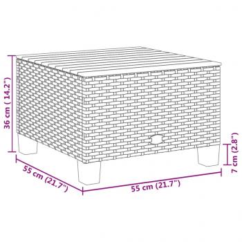 10-tlg. Garten-Sofagarnitur mit Kissen Grau Poly Rattan