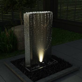 Gartenbrunnen Silbern 60,2x37x122,1 cm Edelstahl