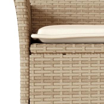 11-tlg. Garten-Essgruppe mit Kissen Beige Poly Rattan und Glas