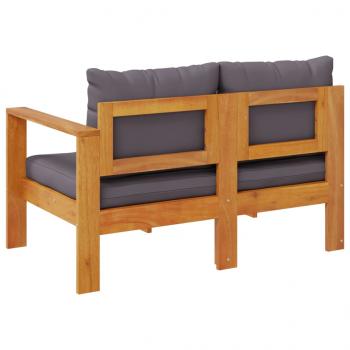 Gartensofa mit 1 Armlehne 2-Sitzer Massivholz Akazie