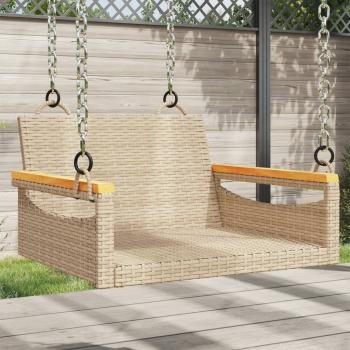 ARDEBO.de - Hängesessel Beige 63x62x40 cm Poly Rattan