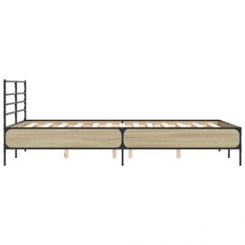 Bettgestell Sonoma-Eiche 140x200 cm Holzwerkstoff und Metall