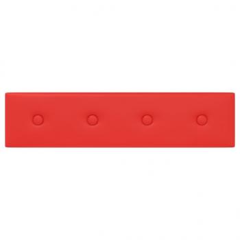 Wandpaneele 12 Stk. Rot 60x15 cm Kunstleder 1,08 m²