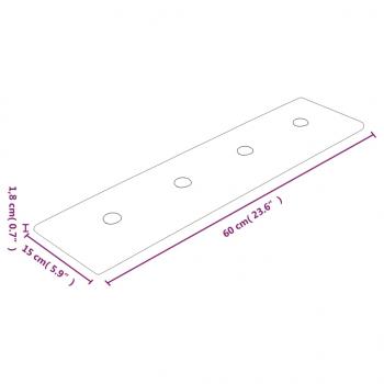 Wandpaneele 12 Stk. Rot 60x15 cm Kunstleder 1,08 m²