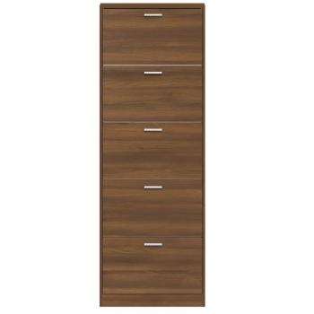 Schuhschrank Braun Eichen-Optik 59x17x169 cm Holzwerkstoff