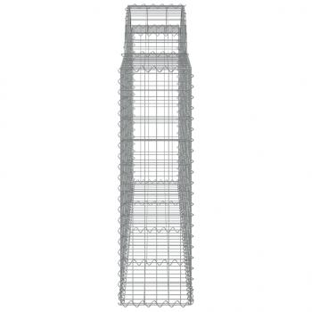 Gabionen mit Hochbogen 40Stk. 200x30x100/120cm Verzinktes Eisen