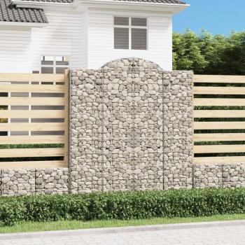 ARDEBO.de - Gabionen mit Hochbogen 4 Stk. 200x30x220/240cm Verzinktes Eisen