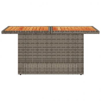 Gartentisch Grau 100x55x73 cm Poly Rattan und Akazienholz