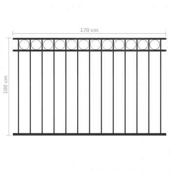 Zaunfeld Stahl 1,7x1 m Schwarz