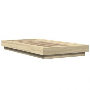 Bettgestell mit LED Sonoma-Eiche 75x190 cm Holzwerkstoff