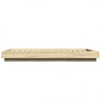 Bettgestell mit LED Sonoma-Eiche 75x190 cm Holzwerkstoff