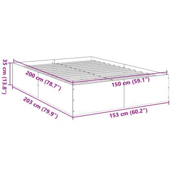 Bettgestell Weiß 150x200 cm Holzwerkstoff