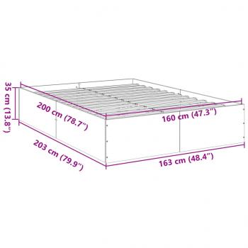 Bettgestell Grau Sonoma 160x200 cm Holzwerkstoff