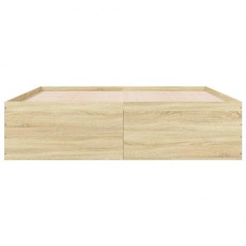 Bettgestell Sonoma-Eiche 200x200 cm Holzwerkstoff