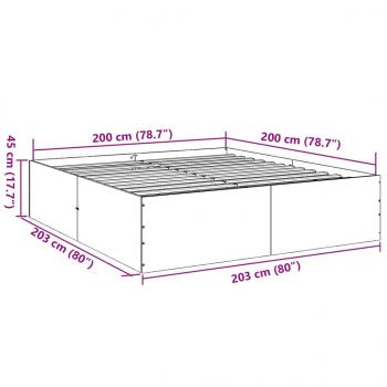 Bettgestell Sonoma-Eiche 200x200 cm Holzwerkstoff