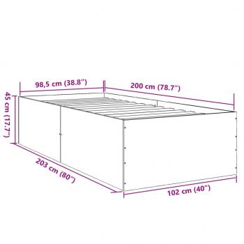 Bettgestell Schwarz 100x200 cm Holzwerkstoff