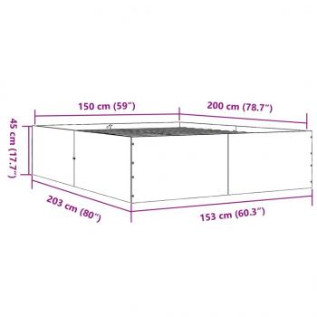 Bettgestell Betongrau 150x200 cm Holzwerkstoff