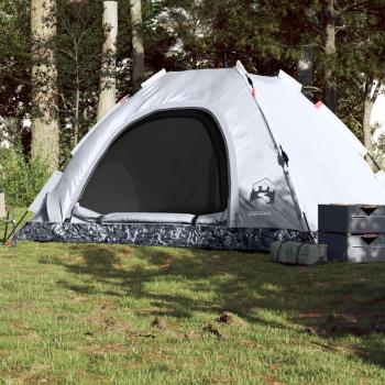 ARDEBO.de - Campingzelt 5 Personen Weiß Verdunkelungsstoff Quick Release