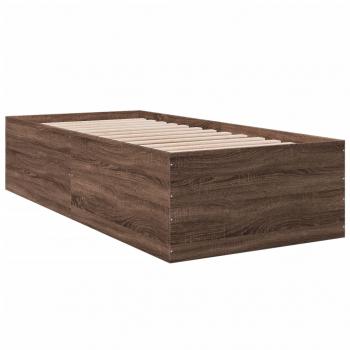 Bettgestell Braun Eichen-Optik 90x190 cm Holzwerkstoff