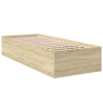 ARDEBO.de - Bettgestell Sonoma-Eiche 100x200 cm Holzwerkstoff