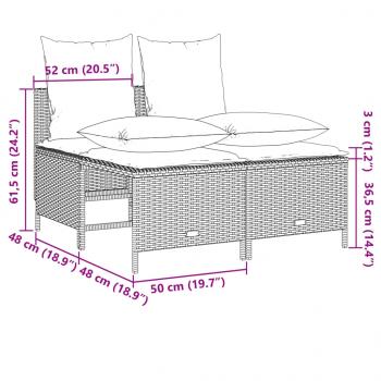 4-tlg. Garten-Sofagarnitur mit Kissen Braun Poly Rattan