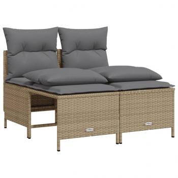 ARDEBO.de - 4-tlg. Garten-Sofagarnitur mit Kissen Beige Poly Rattan