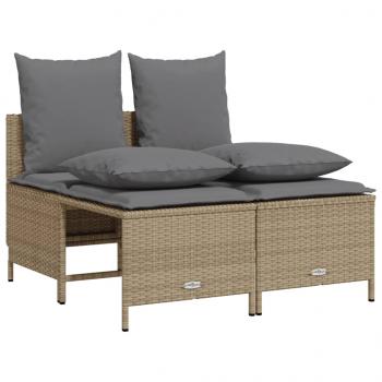 ARDEBO.de - 4-tlg. Garten-Sofagarnitur mit Kissen Beige Poly Rattan