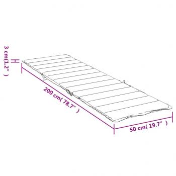 Sonnenliegen-Auflage Rot Karomuster 200x50x3 cm Oxford-Gewebe