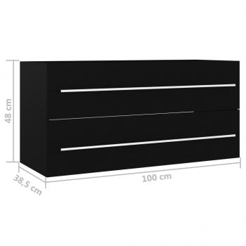 Waschbeckenunterschrank Schwarz 100x38,5x48 cm Holzwerkstoff