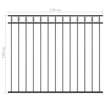 Zaunfeld Stahl 1,7x1,5 m Schwarz