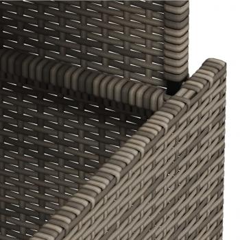 Gartentisch mit Glasplatte Grau 100x55x73 cm Poly Rattan