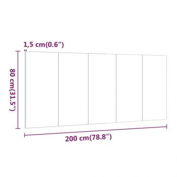 Kopfteil Braun Eichen-Optik 200x1,5x80 cm Holzwerkstoff