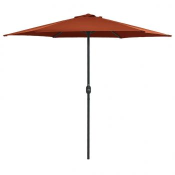 ARDEBO.de - Sonnenschirm mit Aluminium-Mast 270 x 246 cm Terracotta-Rot