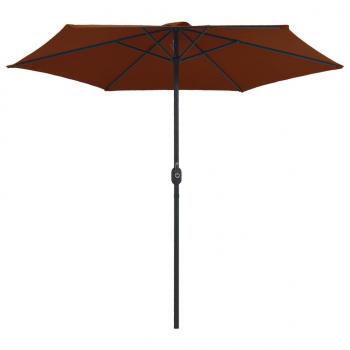 Sonnenschirm mit Aluminium-Mast 270 x 246 cm Terracotta-Rot