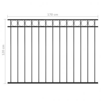 Zaunfeld Stahl 1,7x1,2 m Schwarz