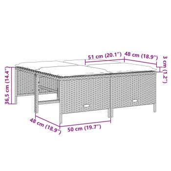 Gartenhocker mit Kissen 4 Stk. Grau Poly Rattan