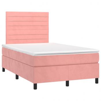 Boxspringbett mit Matratze Rosa 120x190 cm Samt