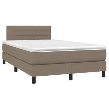 Boxspringbett mit Matratze & LED Taupe 120x190 cm Stoff