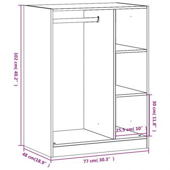 Kleiderschrank Grau Sonoma 77x48x102 cm Holzwerkstoff