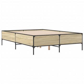 Bettgestell Sonoma-Eiche 160x200 cm Holzwerkstoff und Metall