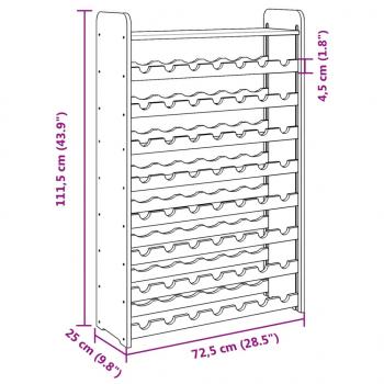 Weinregal mit Oberplatte 72,5x25x111,5 cm Massivholz Kiefer