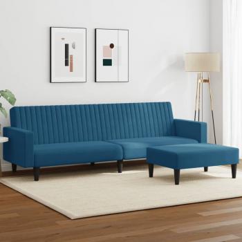 ARDEBO.de - 2-tlg. Sofagarnitur Blau Samt