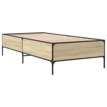 Bettgestell Sonoma-Eiche 90x200 cm Holzwerkstoff und Metall