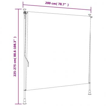 Außenrollo Gelb und Weiß 200x270 cm Stoff und Stahl