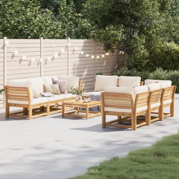 ARDEBO.de - 9-tlg. Garten-Lounge-Set mit Kissen Massivholz Akazie