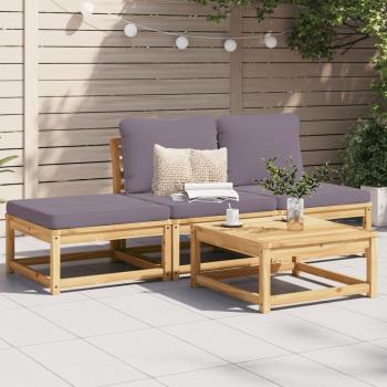 ARDEBO.de - 4-tlg. Garten-Lounge-Set mit Kissen Massivholz Akazie