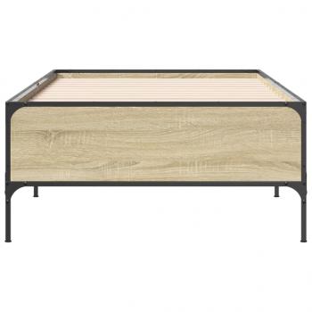 Bettgestell Sonoma-Eiche 75x190 cm Holzwerkstoff und Metall