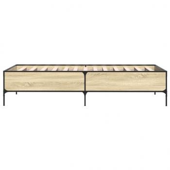 Bettgestell Sonoma-Eiche 75x190 cm Holzwerkstoff und Metall