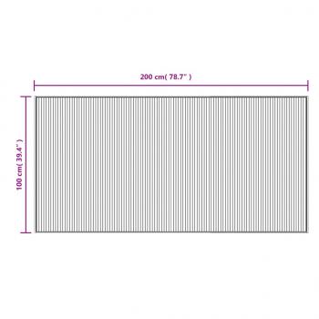 Teppich Rechteckig Grau 100x200 cm Bambus